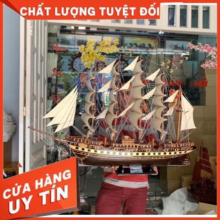 Mô Hình Thuyền Buồm Cao Cấp Nhất Dài 100cm Gỗ Muồng Đen- Decor Trang Trí Nhà Cửa Độc Đáo