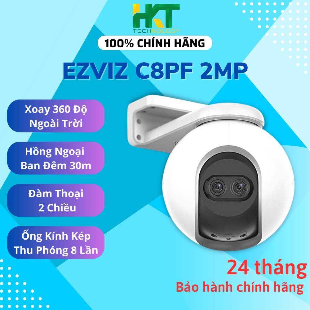 Camera Ezviz C8PF 2MP Mắt Kép - AI Thông minh - Xoay 360 độ - Đàm thoại 2 chiều - Hàng chính hãng