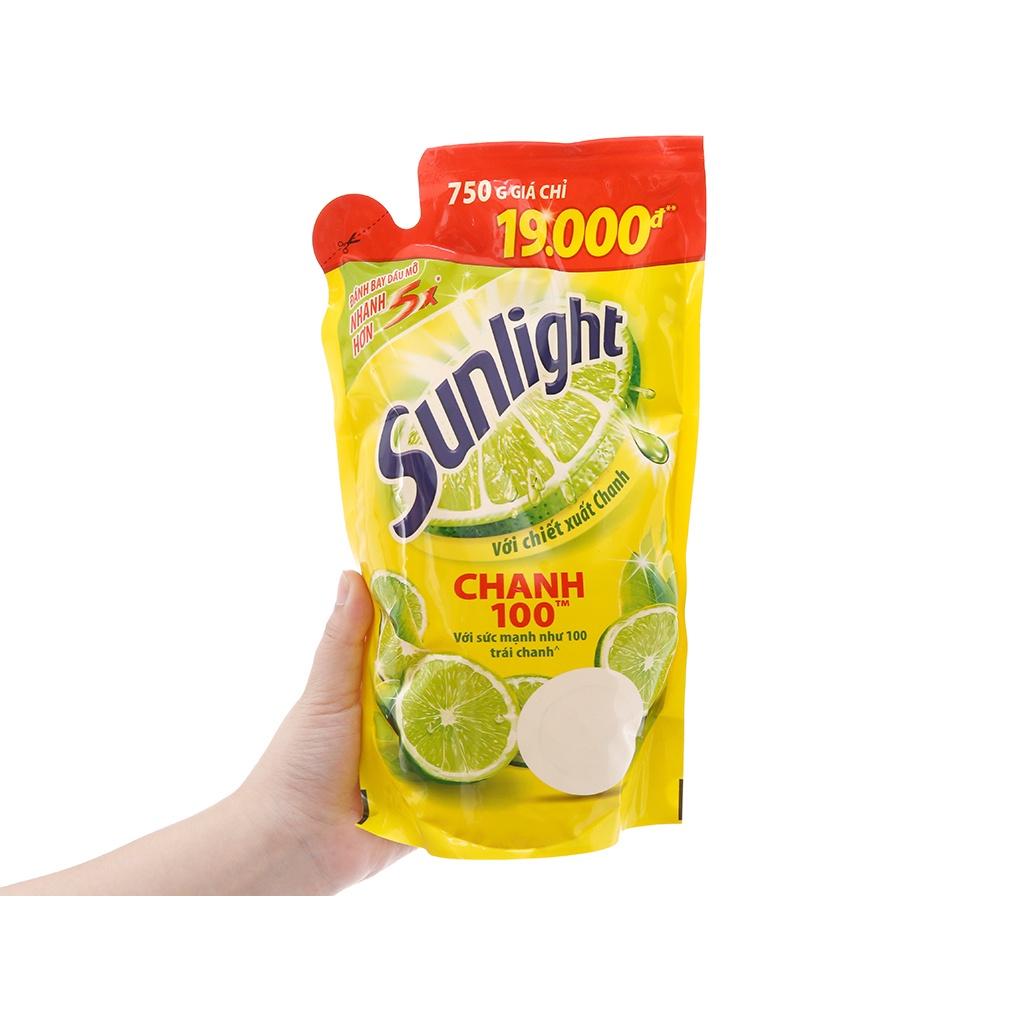 Nước rửa chén Sunlight Chanh 100 Túi 750g