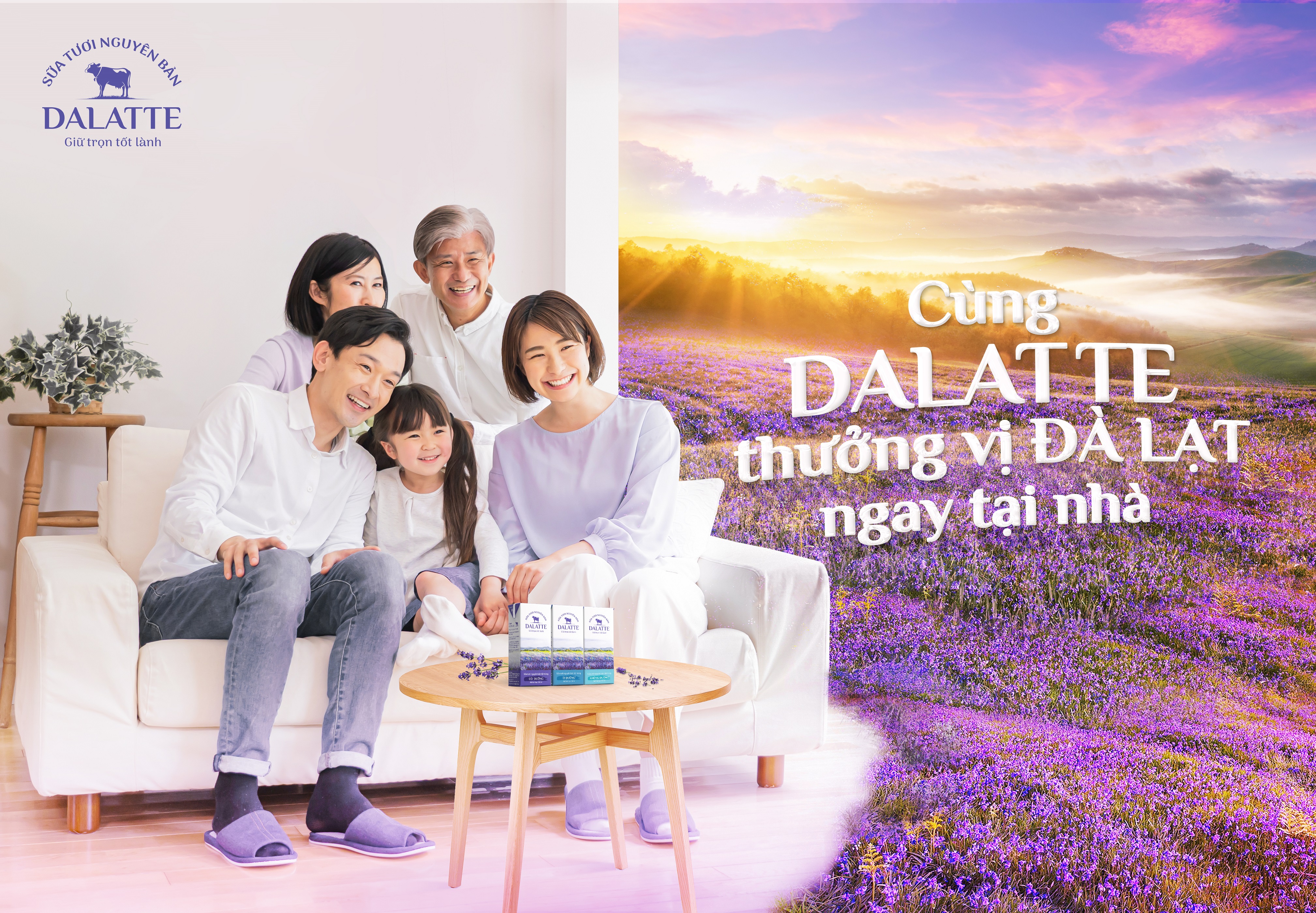 Thùng 48 hộp DALATTE 110ml SỮA TƯƠI NGUYÊN BẢN tiệt trùng - Ít đường - 48 hộp - Giữ trọn nguyên bản, trao trọn tốt lành