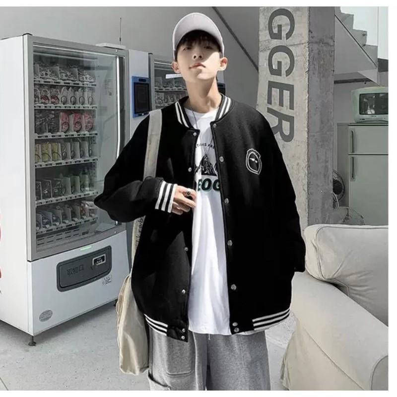 Áo Khoác BOMBER FACE tay dài form rộng chất xịn mịn UNISEX