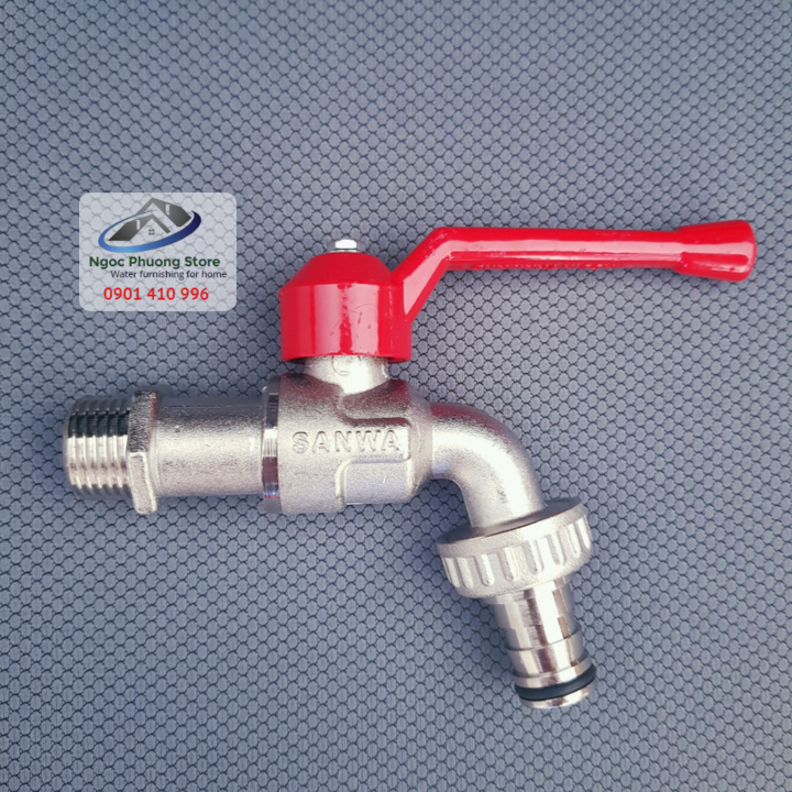 Vòi hồ, vòi nước, vòi vườn tay gạt dài Sanwa nhập khẩu Thái Lan CTK15
