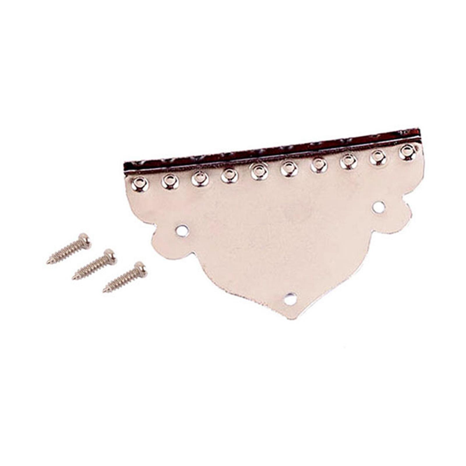 Chrome Mandolin Tailpiece for 10-String Mandolin Replacement Parts with Screws