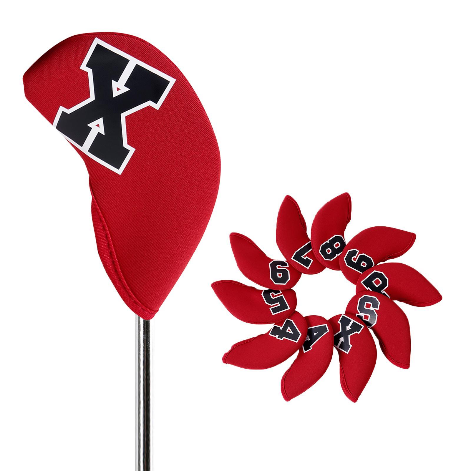 10 Pieces Golf Iron Head Covers Golf Wedges Headcovers Neoprene Protection Golf Club Head Covers for Training Equipment Golfers