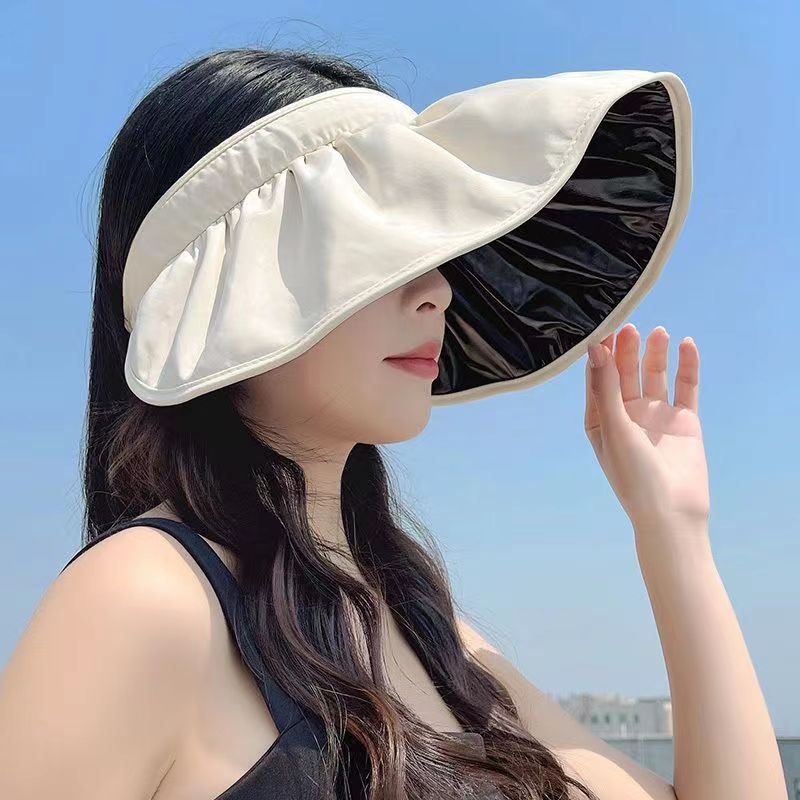 Mũ đi biển nữ nửa đầu rộng vành thời trang chống tia UV cá tính trẻ trung