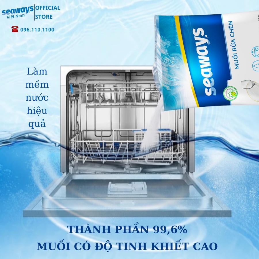 Túi 5 viên rửa chén bát Seaways + 1 túi muối làm mềm nước loại 500gr - Dành cho mọi máy rửa chén