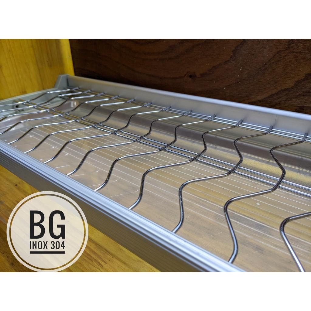 Giá bát cố định 2 tầng bằng inox nan tròn bóng, nhập khẩu của hãng Eurogold
