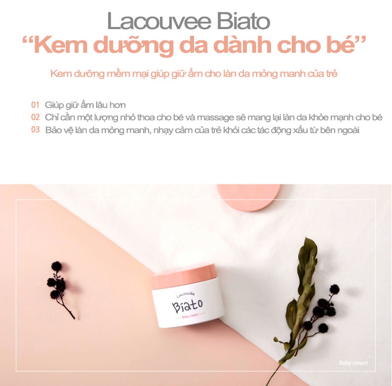 Kem dưỡng ẩm cho bé LACOUVEE BIATO BABY CREAM