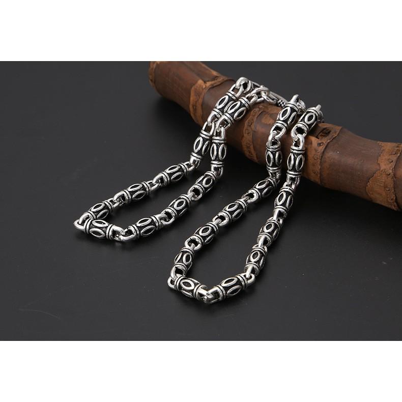 Vòng cổ nam ống trúc - Dây chuyền nam bạc Thái Cao Cấp 12,5 chỉ