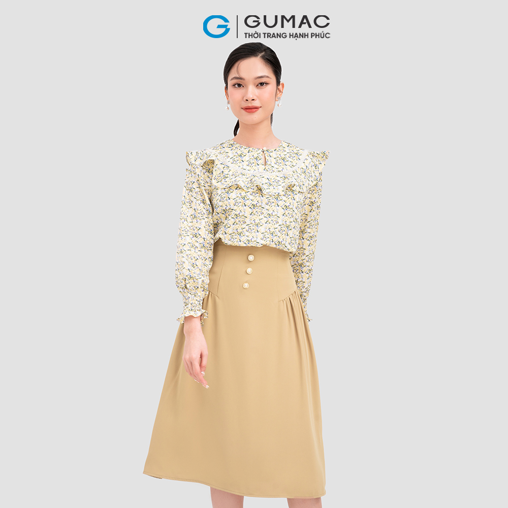 Váy lụa lưng cao thời trang GUMAC VC11017