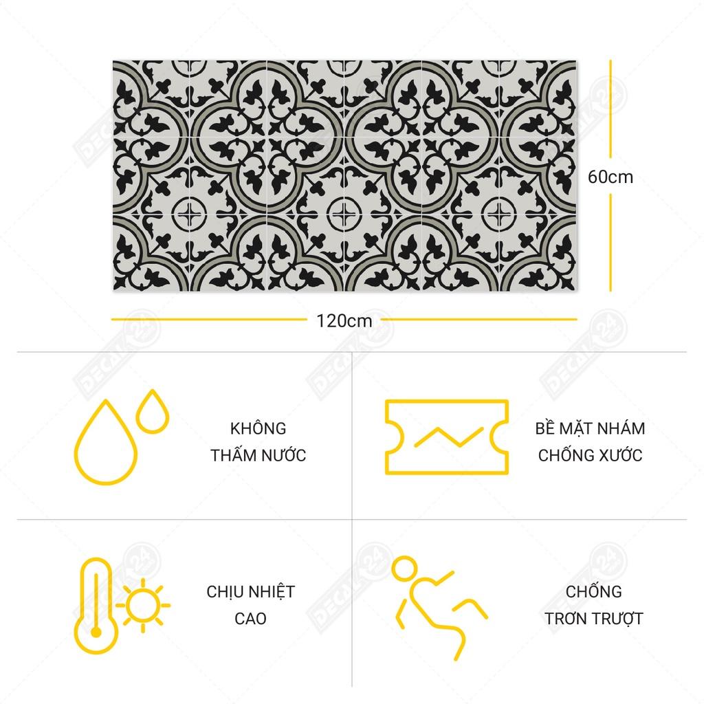 Decal KEO XÁM Dán Sàn Chuyên Dụng, Decal Cao Cấp Họa Tiết Gạch Bông Chống Trầy Xước, Chống Thấm Nước Đa Dạng Mẫu Mã