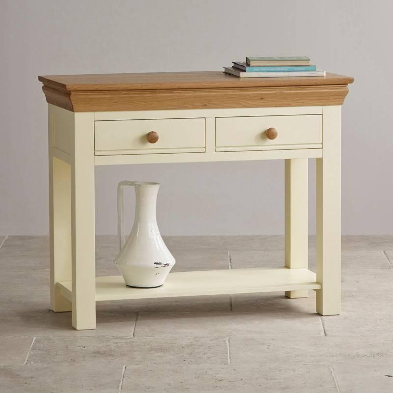 Bàn Console 2 Ngăn Kéo Country Cottage Gỗ Sồi Ibie LTO2COUO - Trắng (100 x 42 cm)