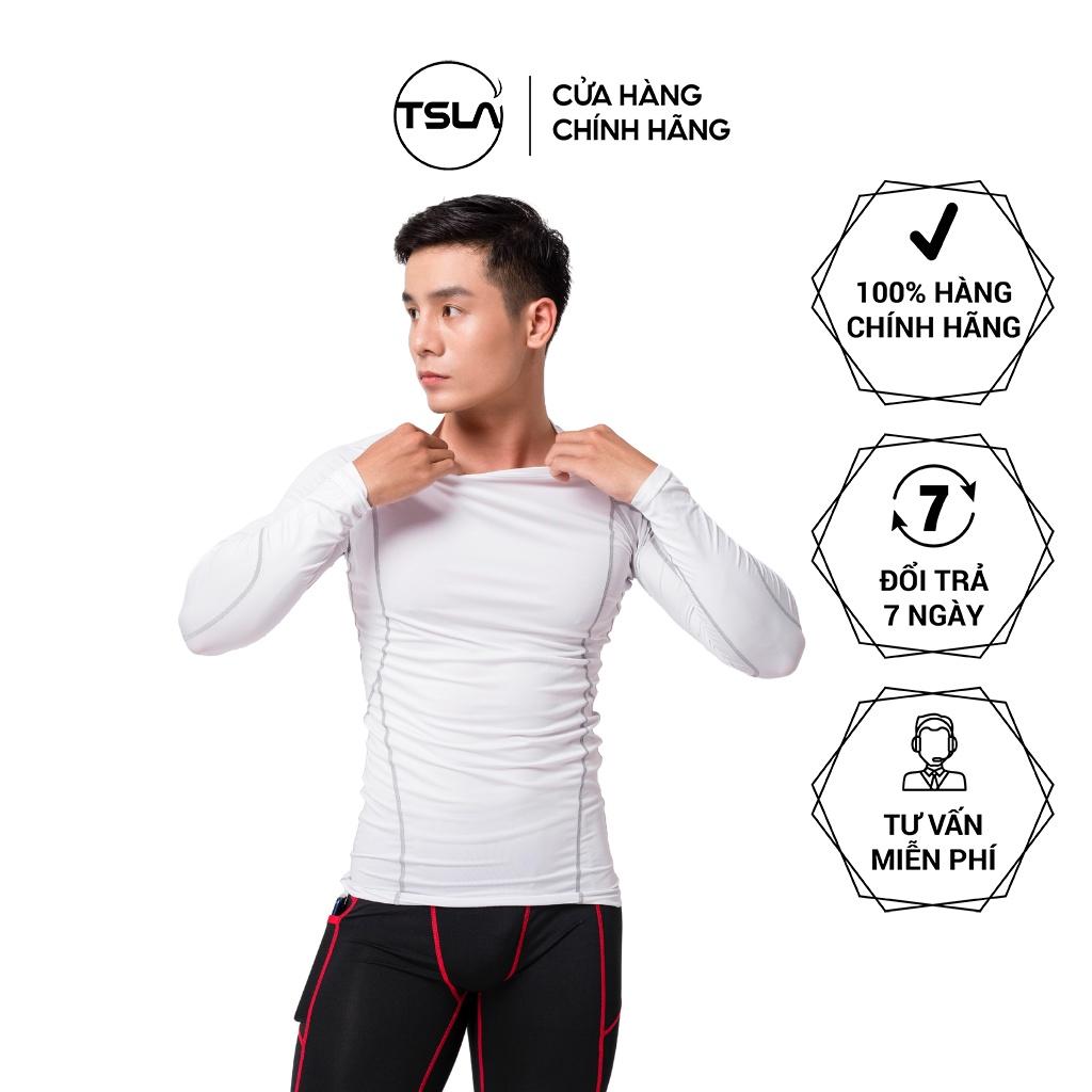 Áo giữ nhiệt thể thao nam dài tay cổ tròn TSLA lót lông chất thun form ôm body co giãn bóng đá gym thu đông TST2018