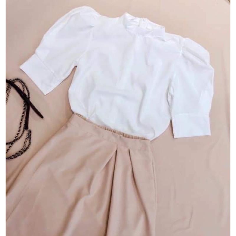 CM - SET ÁO TRẮNG KÈM CV NUDE