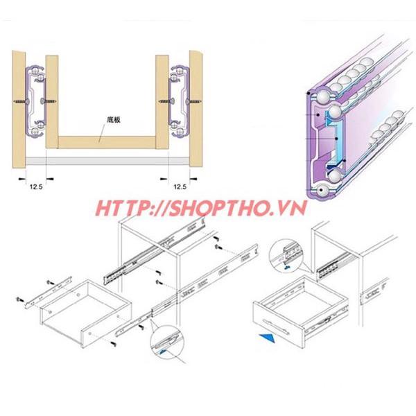 Ray bi 3 tầng 30cm loại dày - màu đen