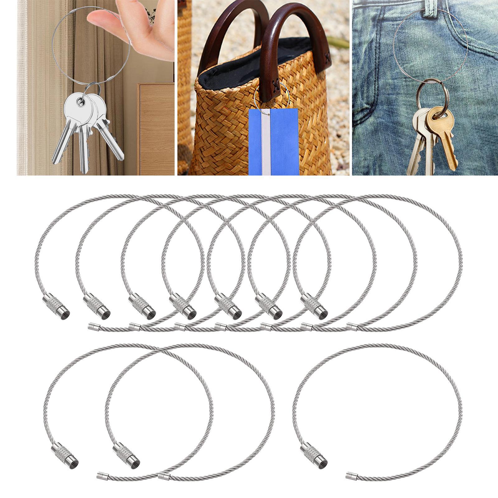 Stainless Steel Wire Keychains Luggage Tags Loops for Hanging Luggage Tag