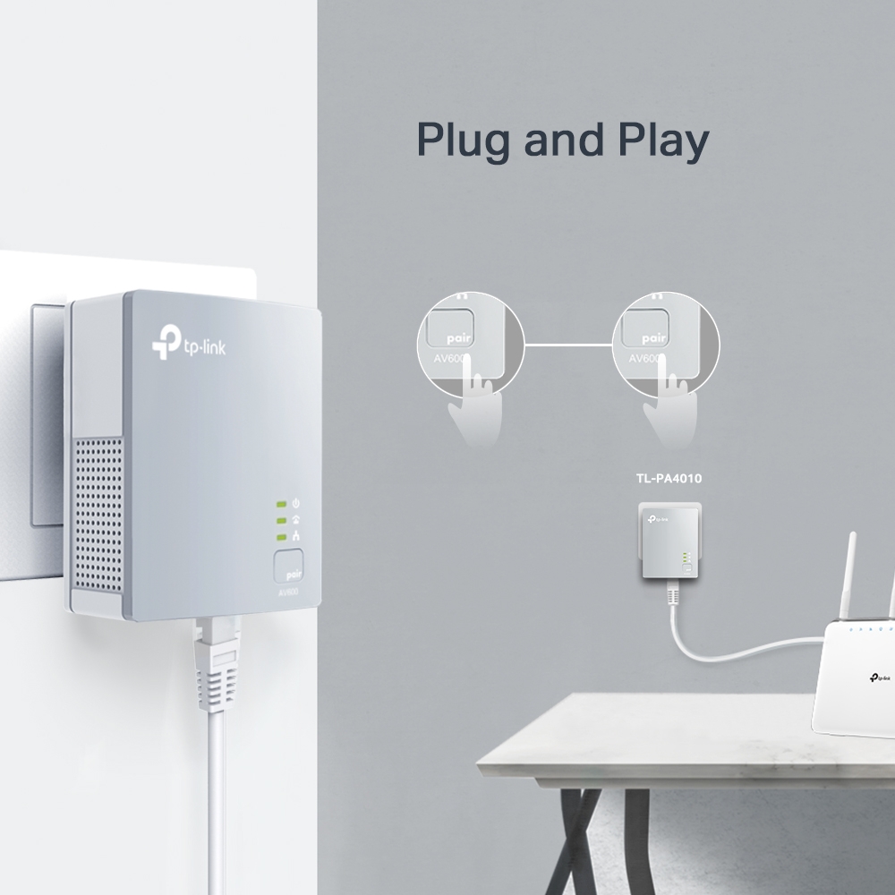 Bộ chuyển đổi Internet qua đường dây điện Nano AV600 TL-PA4010 KIT - Hàng chính hãng