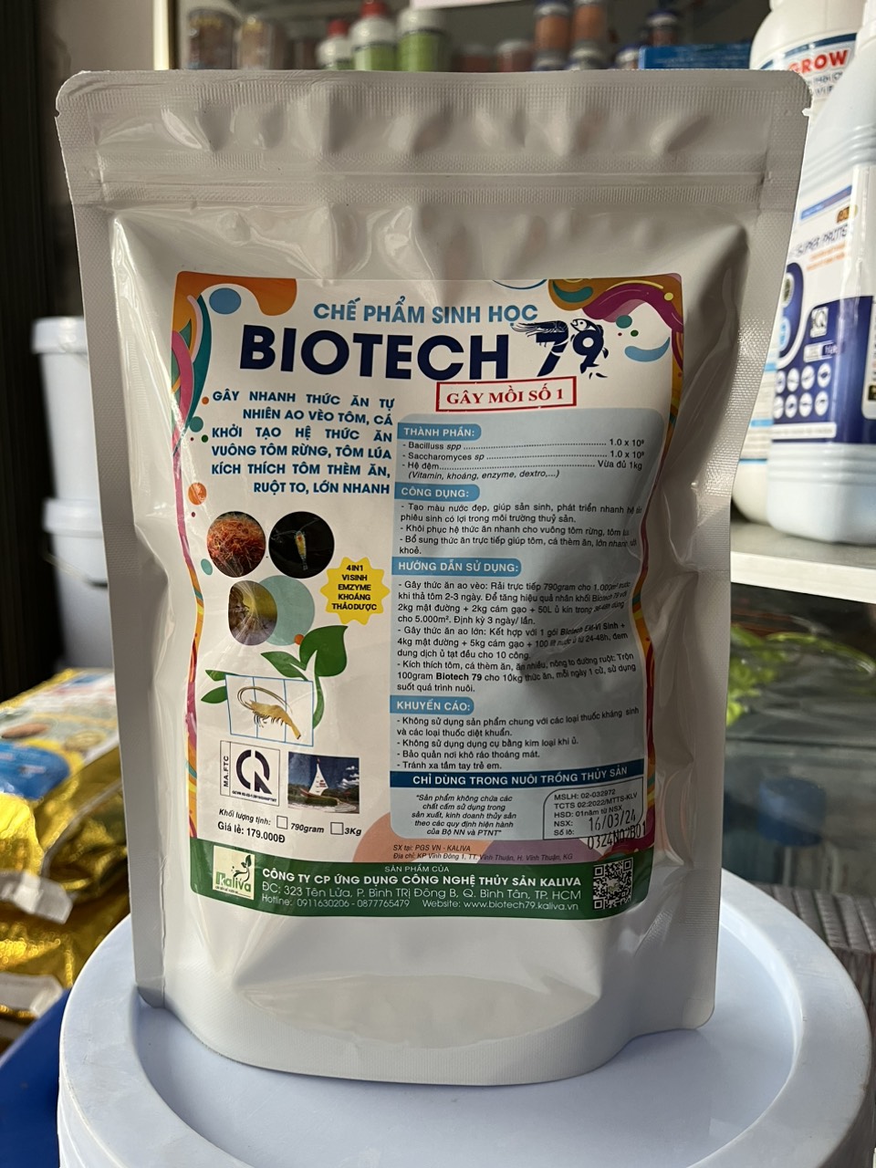Bio tech 79 gây thức ăn tự nhiên trùn chỉ ốc gạo túi 750 gram