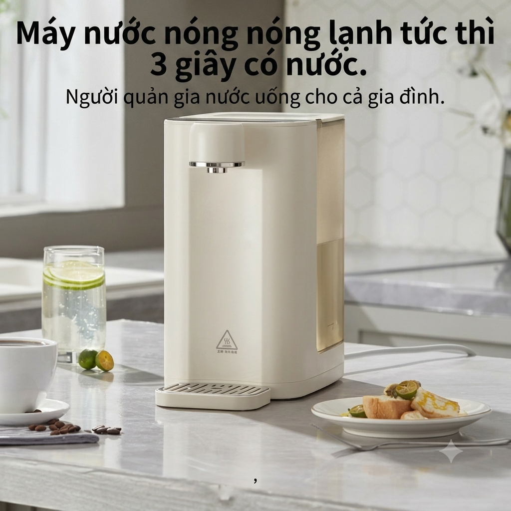 Máy Nước Nóng Để Bàn Cao Cấp | Nước Nóng Chỉ 3 Giây | 5 Mức Nhiệt Độ | Thiết Kế Hiện Đại