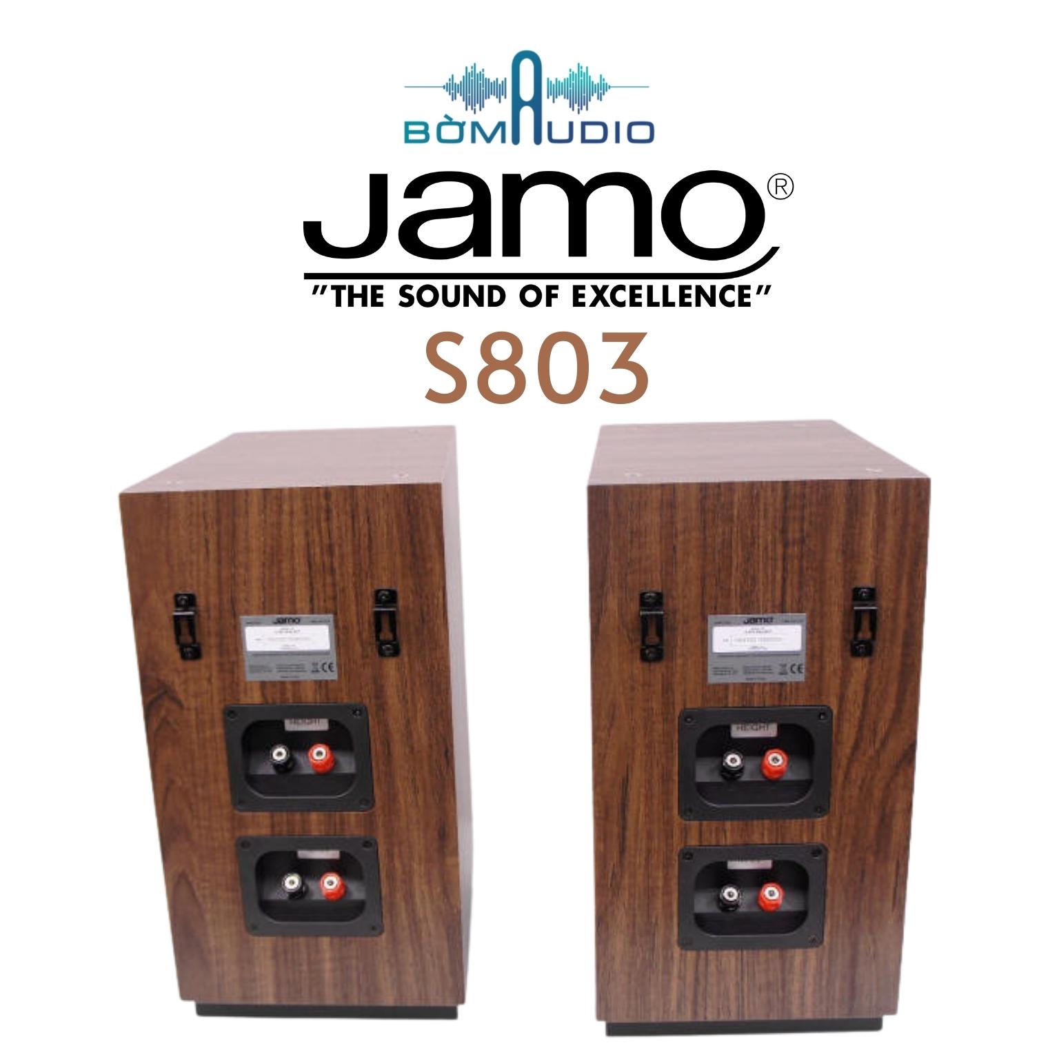 JAMO S803 | Cặp Loa Nghe Nhạc Độc Đáo Đến Từ Jamo_Đan Mạch - Màu Walnut - Công Nghệ Aluminized Polyfiber - Công Suất 160W - Treb 25mm Dome Mềm + Loa Mid/Bass 12,7cm Cone Sợi Poly Mạ Nhôm - Độ Nhạy 87dB x 8ohms - Cầu Loa Kép | Hàng Chính Hãng _ Mới 100%