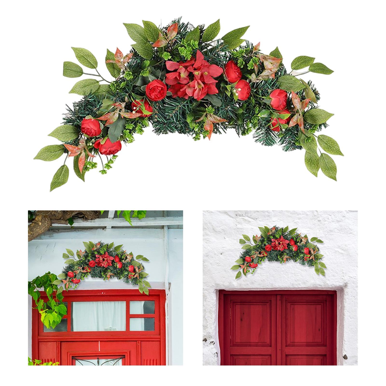 Flower Swag Simulation Front Door Wreath for Decoration Festivals Outdoor