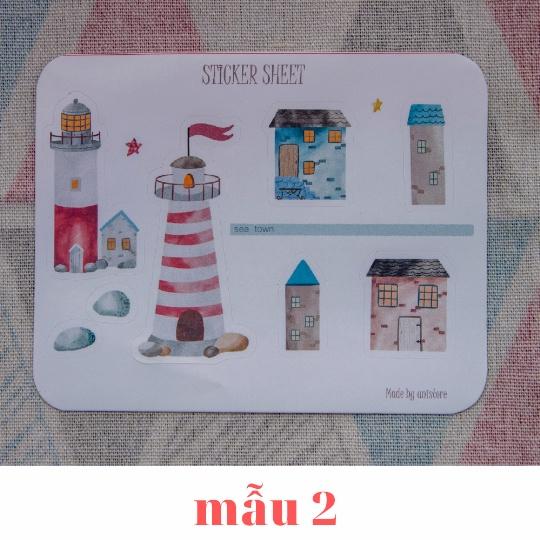 Sticker thiết kế - sticker sheet seal life - trang trí sổ tay, nhật kí bullet journal - uni034