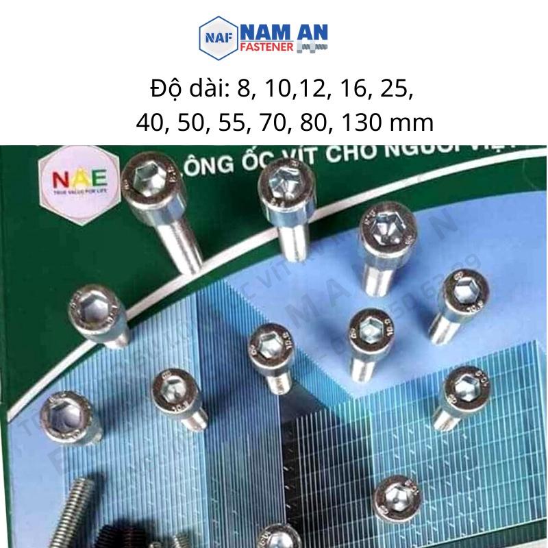 Ốc lục giác 12.9, kích thước M4, M5, M6, M8, M10, M12, M14, M16 Đen, Mạ, ốc lục giác chìm, lục giác chìm đầu trụ