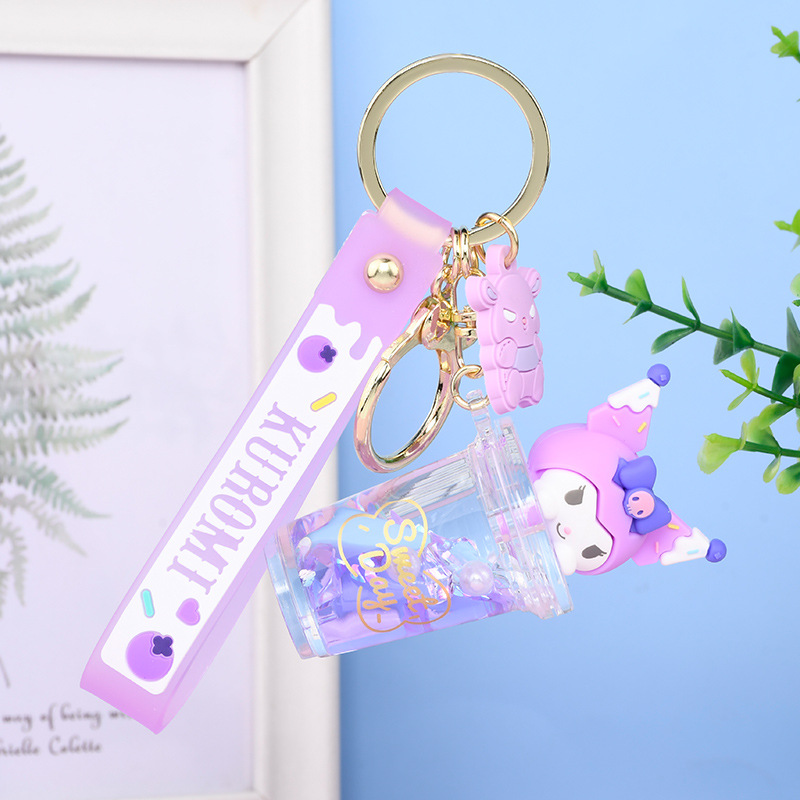 S123 - Móc khóa Sanrio ly trà sữa gel kim tuyến dễ thương treo chìa khóa, túi xách - Cây Sồi Già