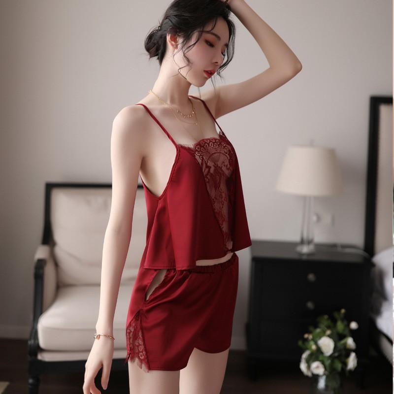 Bộ ngủ 2 dây Ren thêu ngực Sexy MS5131