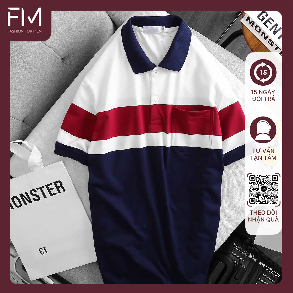 Áo Polo nam cổ bẻ ngắn tay, chất liệu cao cấp, thoáng mát, bền màu, thiết kế trẻ trung – FORMEN SHOP – FMPS143