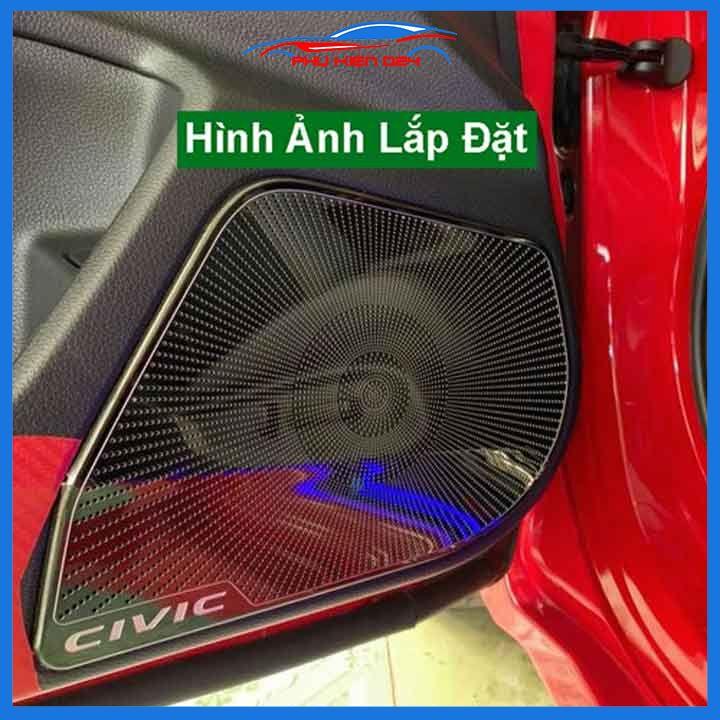 Bộ ốp màng loa vân Titan cho xe Civic 2016-2017-2018-2019-2020-2021 chống xước trang trí nội thất ô tô