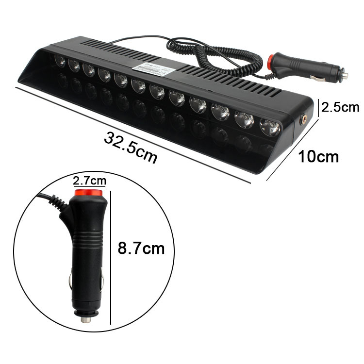 Đèn chớp xanh đỏ, gắn kính lái cho xe cảnh sát, xe ưu tiên, cảnh báo khẩn cấp S12 12 Led 12V - FLASHING KING