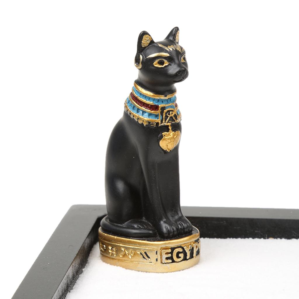 Egyp Cat Zen Garden Buddha Sand Rocks Rake Landscape Ornament - Feng Shui #2