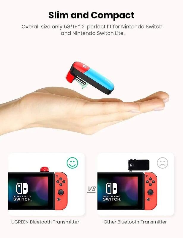 Ugreen UG80188CM324TK Bluetooth 5.0 bộ phát bt jack 3.5mm Audio hỗ trợ chuẩn APTX Low Latency cho Nintendo Switch - Lite. PS4. PC - HÀNG CHÍNH HÃNG