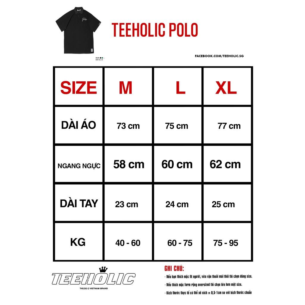 Áo Polo Unisex Form Rộng Thêu Logo TeeHolic Màu Xanh Lá