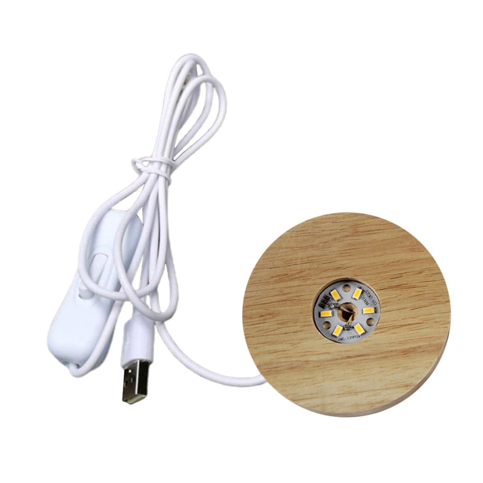 2X LED Night Light Base Acrylic Display Holder Lamp for Crystals Warm Light