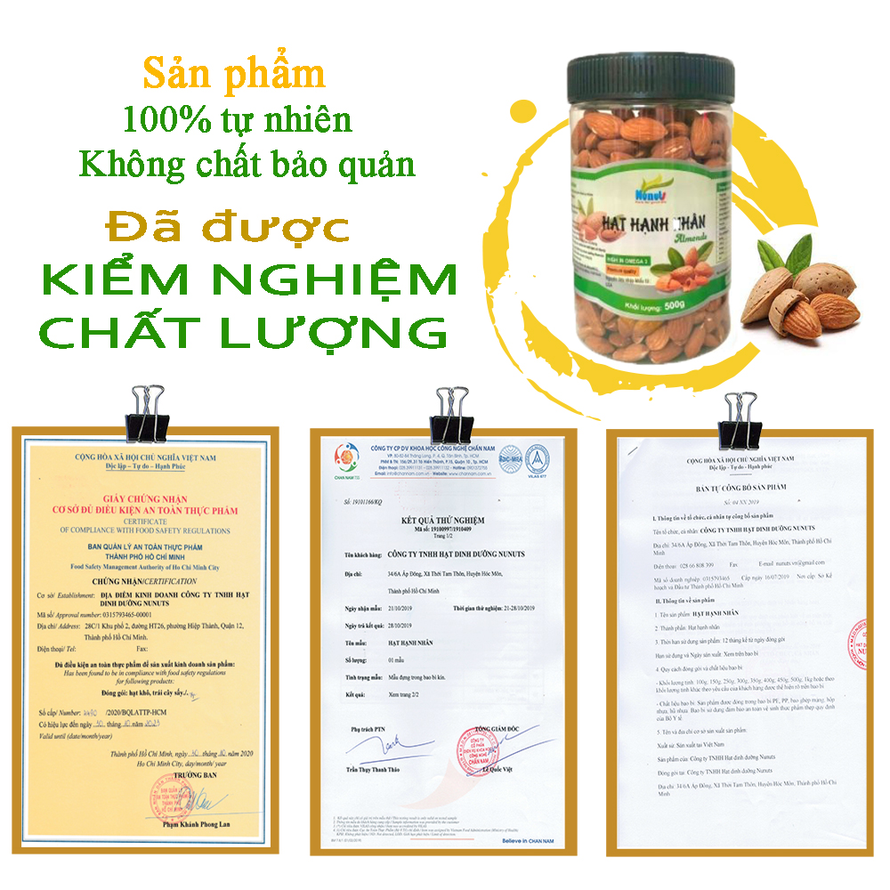 COMBO 2 HŨ HẠNH NHÂN RANG MỘC NUNUTS (2 HŨ 500G)