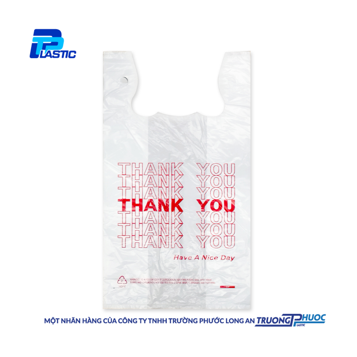 Túi PP Nhựa - Túi Siêu Thị Có Quai, In Hình Thank You, 1kg