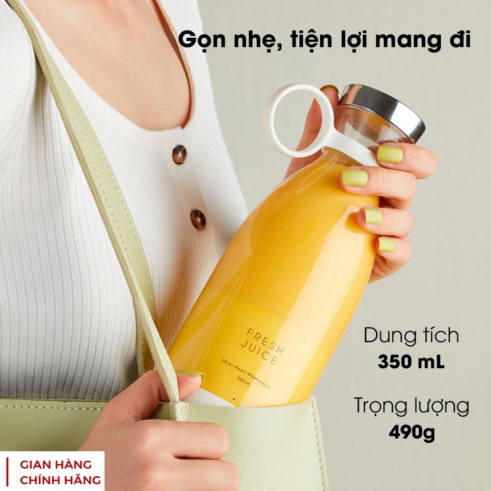 Máy Xay Sinh Tố Cầm Tay Mini Fresh Juice Đa Năng Ép Trái Cây Xay Hoa Quả Pin sạc 1400mAh, Sạc Không Dây Tiện Lợi- HÀNG CHÍNH HÃNG MINIIN