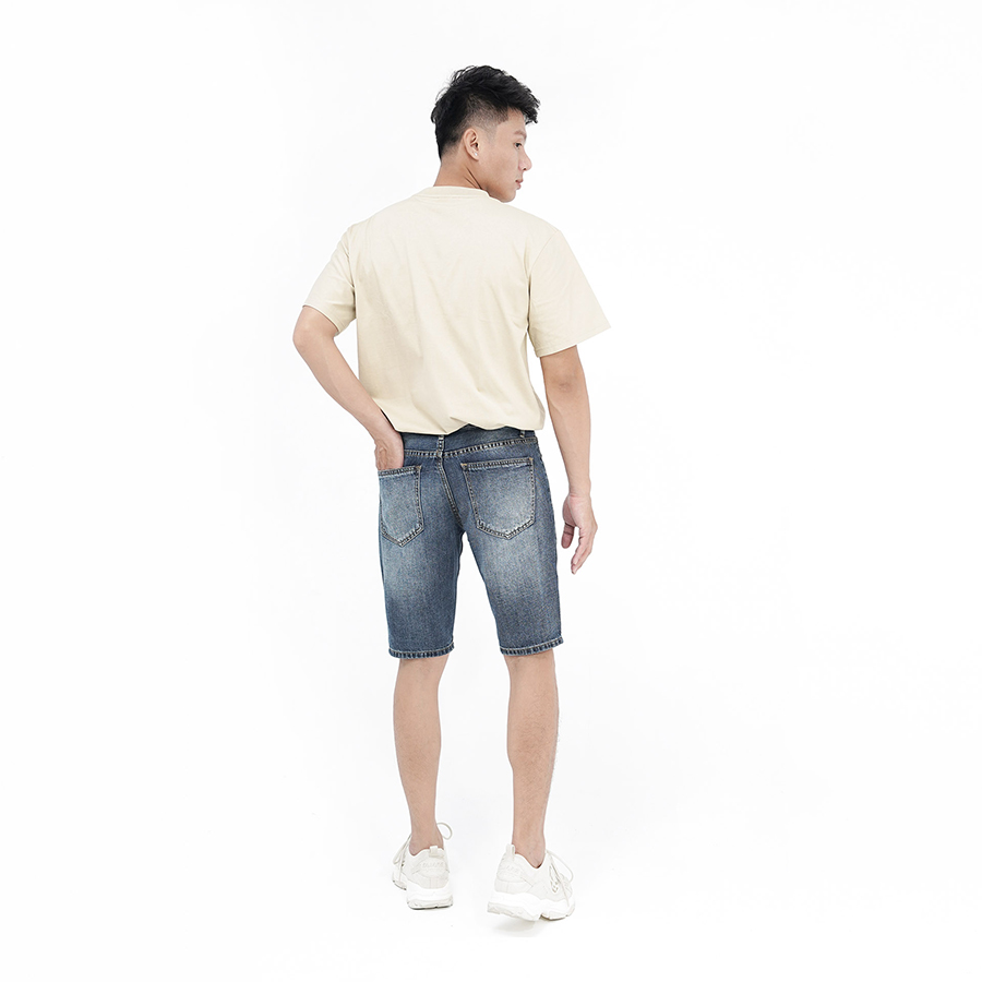 Quần Short Jeans Nam Cao Cấp HUNTER X-RAYS  Form Slimfit Cotton Xanh Đá  Thời  Thượng S46