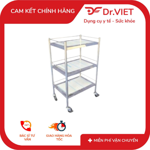 Xe đẩy inox 3 tầng DCG-34
