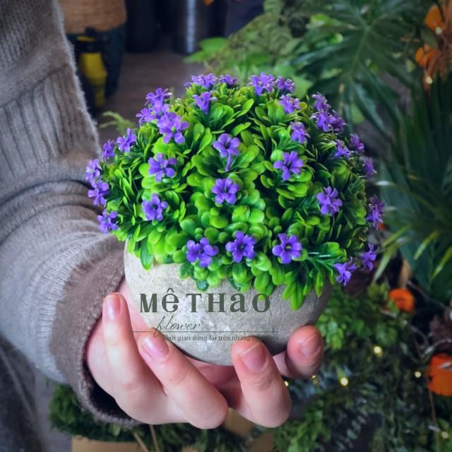 (Ảnh thật chụp tại shop) Chậu Hoa Giả Chất Liệu Lụa Cao Cấp Trang Trí Nhà Cửa Của Mê Thảo Flower