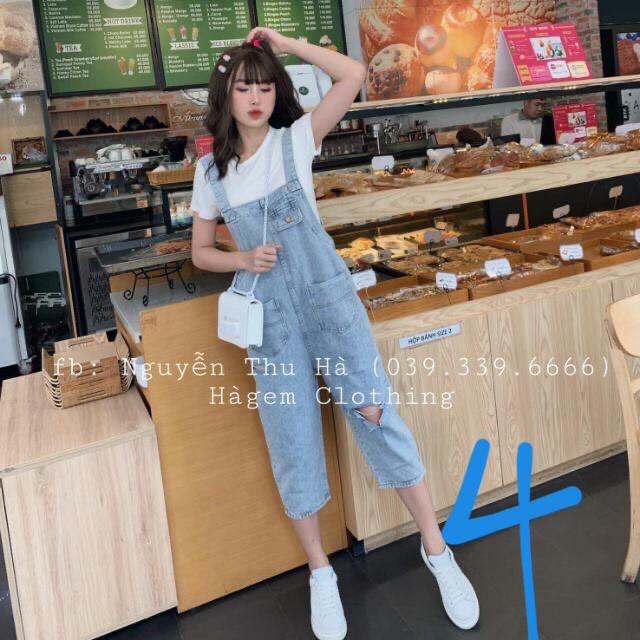 Yếm nữ King168 , Yếm jean nữ cao cấp co dãn nhẹ form chuẩn II07