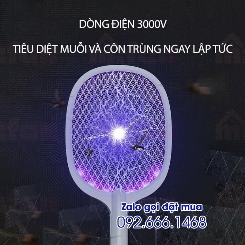 VỢT MUỖI KIÊM ĐÈN BẮT MUỖI Pin sạc cao cấp