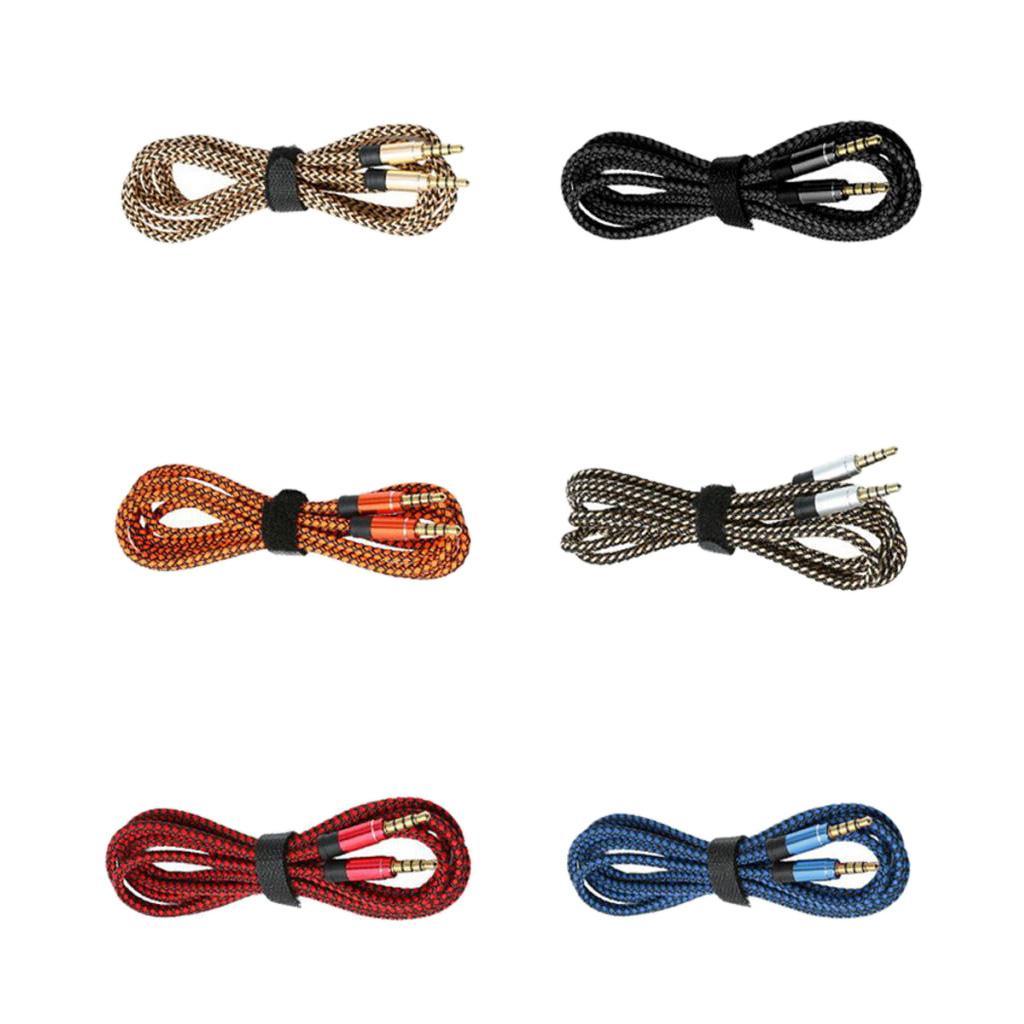 3.5mm Aux Audio Cable Nylon Braided Tablet AUX Audio HiFi Cord 1.5m 4.9ft