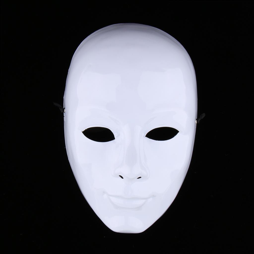 Pack of 2pcs Novelty Fun Unpainted Blank Mask White Full Face Mask Masquerade Drama Costume Masks DIY Accessories