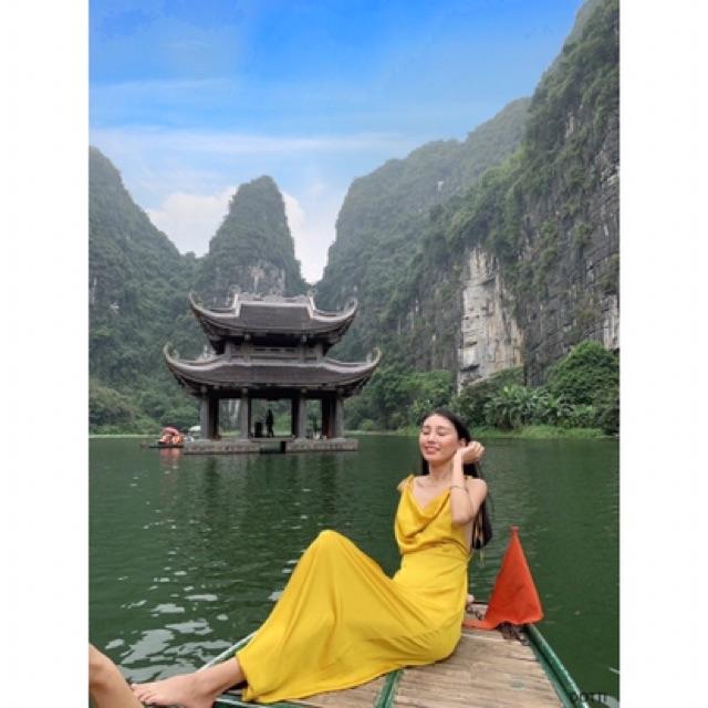 ANH THAT- ảnh cuối Đầm maxi cổ đổ Hara chất lụa lở lưng