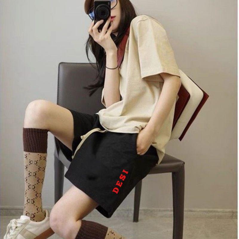 Quần short unisex nữ ống rộng thun cào bóng mịn có bigsize