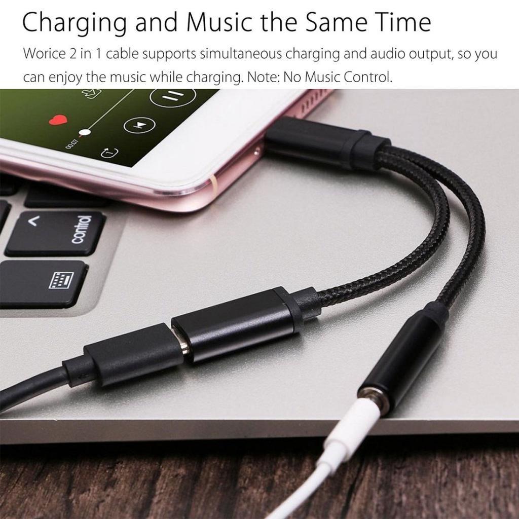 Type C To 3.5 Mm And Charger 2 In1 Headphone Audio Jack USB C