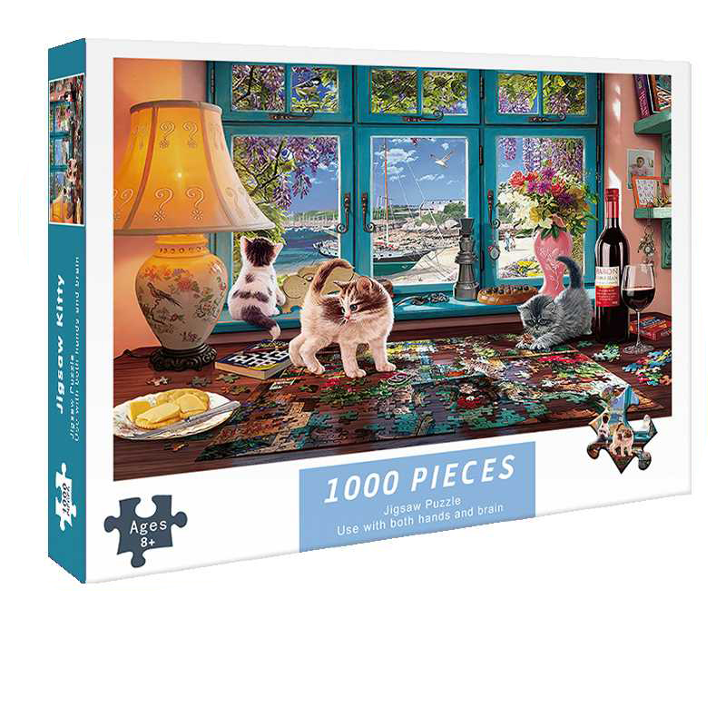 Bộ Tranh Ghép Xếp Hình 1000 Pcs Jigsaw Puzzle Tranh Ghép (75*50cm) Jigsaw Cat Bản Đẹp Cao Cấp